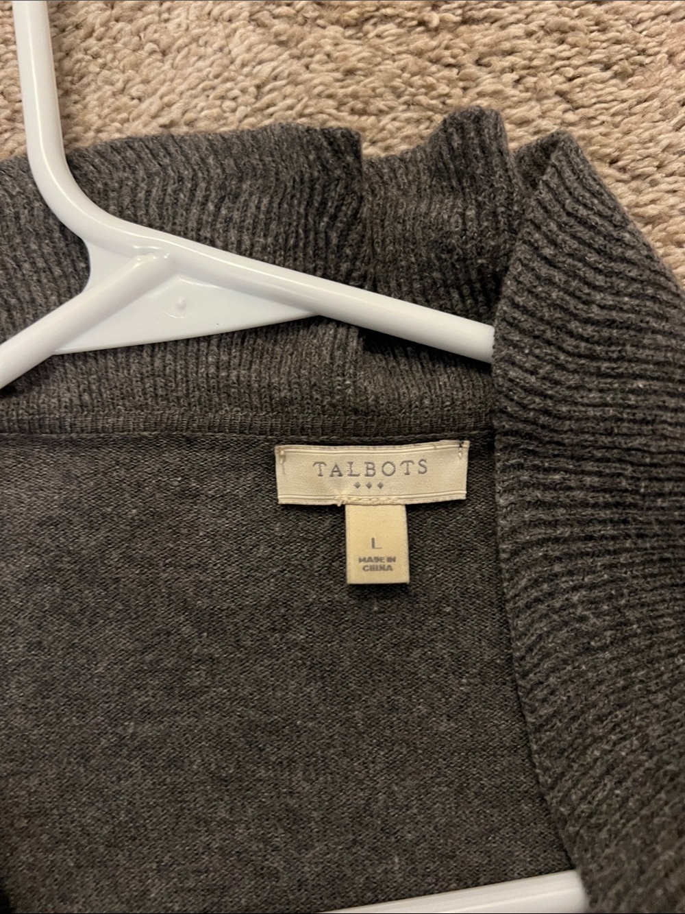 Talbots Dark Gray Ruffle-Front Open Cardigan - Picture 2 of 2